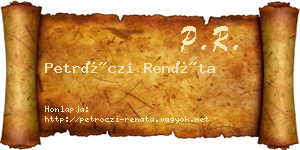 Petróczi Renáta névjegykártya